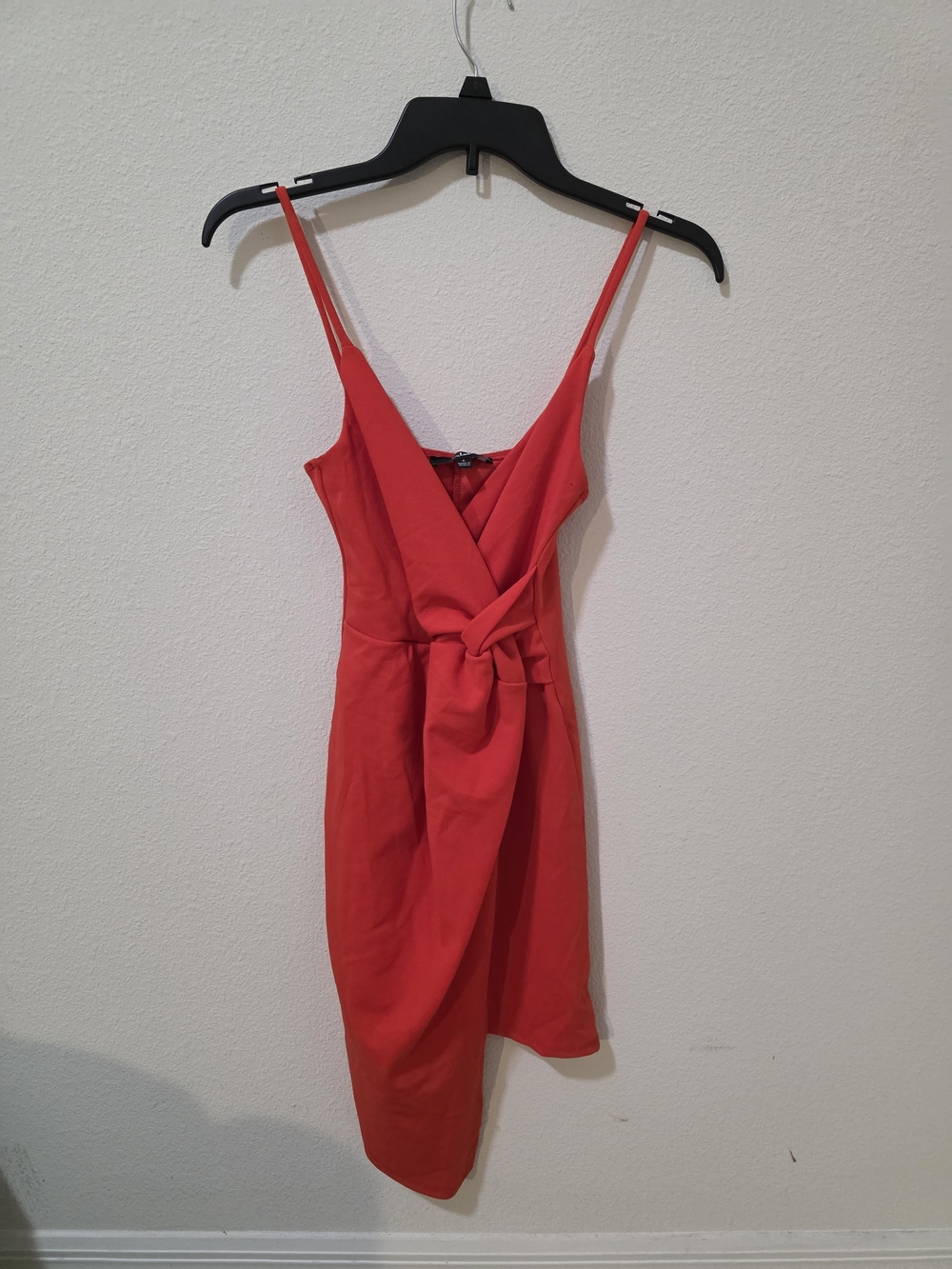 Lulu's Red Wrap-Front Tie Mini Dress